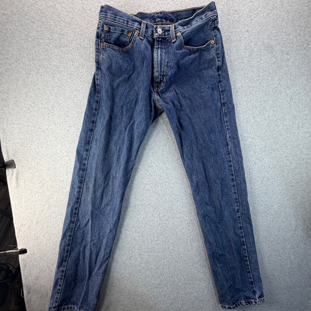 Levis 505 Regular Fit Straight Leg Jeans Mens 32x34 Medium Wash Blue Denim